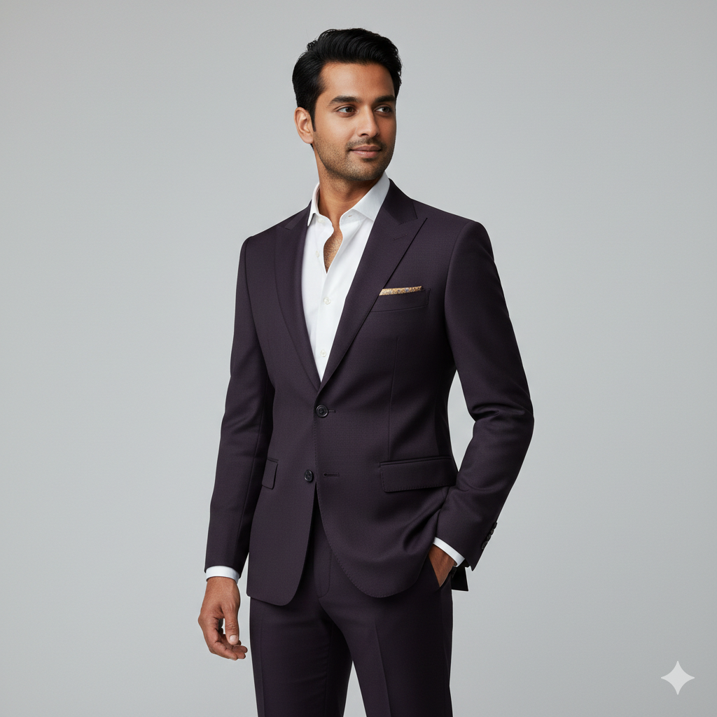 Suit Fabric ManTire Premium Lachka Wrinkle Free Suit Colour Dark Wine